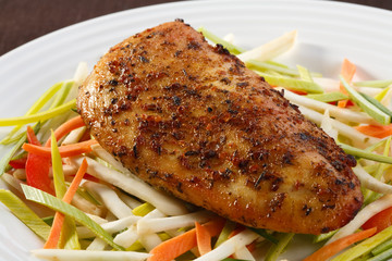 Roasted chicken fillet with vegetables