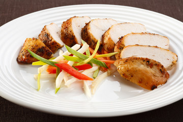 Grilled turkey fillet with vegetables