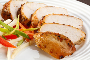 Grilled turkey fillet with vegetables