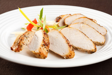 Grilled turkey fillet with vegetables