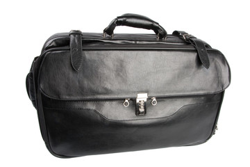 Heavy travel or business bag isolated over white
