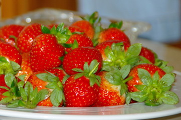 Strawberry, fresh on a plate