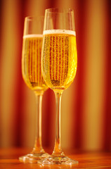 Two glasses with champagne