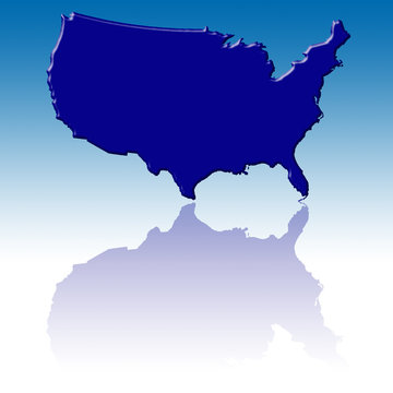 Mapa de EEUU en azul para la web 2.0