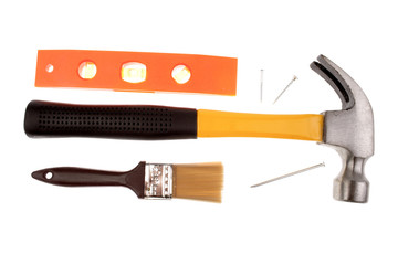 Assorted tools isolated on white