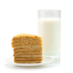 isolated milk and cake