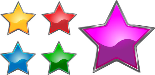 shiny glossy web star icon