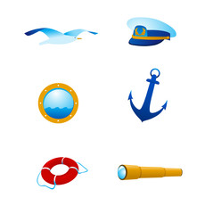 Vector nautical icons and logos