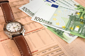 Stock quotations, watches and the euros