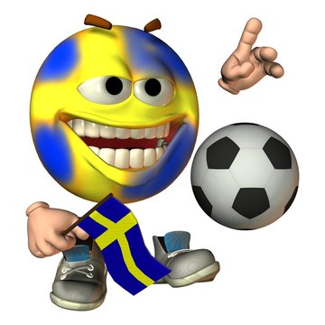 Fussball Smilie Schweden Fan
