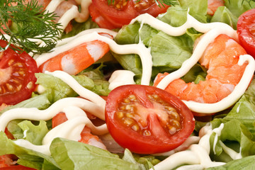 Salad from shrimps
