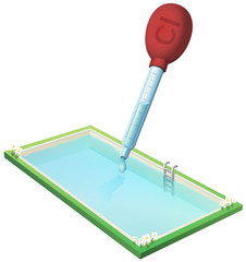 Mettre du chlore dans la piscine (détouré)