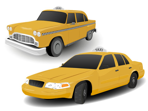 Traditional and Modern New York Taxi Illustrations