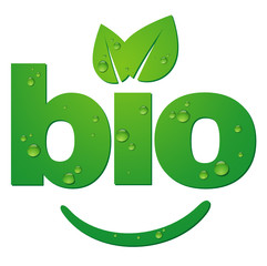 logotype BIO avec gouttes d'eau