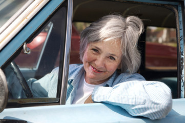 Active Senior Out For  A Drive