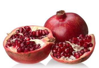 Pomegranate with slice