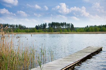 Wooden pier in a lake