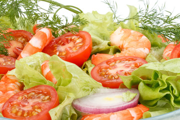 Salad from shrimps
