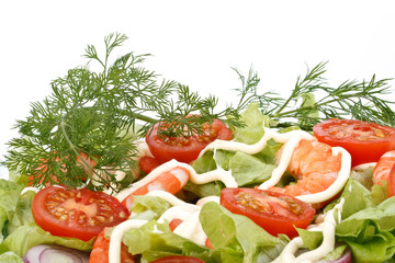 Salad from shrimps
