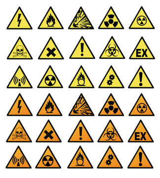Chemical hazard signs vector illustration