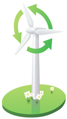 éolienne en marche (détouré)