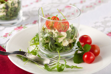 Small salad served in a glass