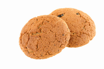 Oatmeal cookies on a white background
