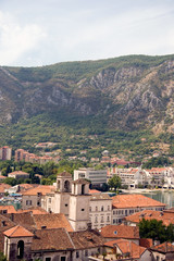 Naklejka premium Motenegro. Kotor. Bird's eye view. Cathedral