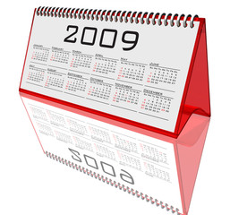 Desktop calendar 2009 on white