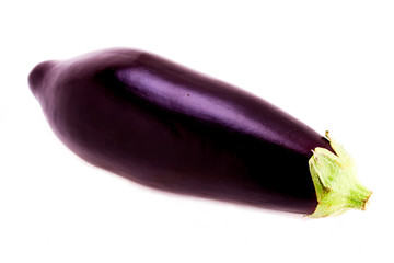 An single aubergine isolated on white background