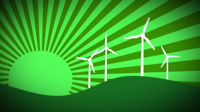 Renewable energy with green background