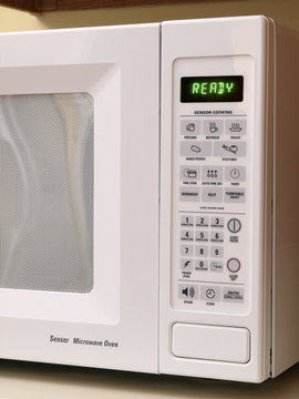 White Microwave oven side