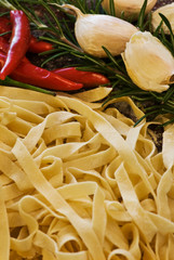 Fresh pasta with ingrediants