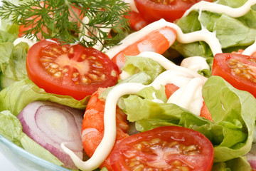 Salad from shrimps