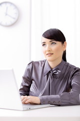 Businesswoman working on computer