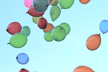 holiday balloons in the sky