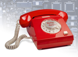 Rotes Telefon Help Desk