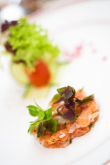 appetizer served with vegetables