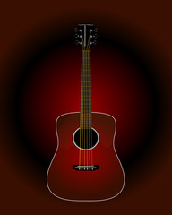 Fototapeta premium Sunburst Acoustic Guitar Illustration
