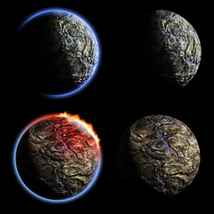Iron planets collection. Exellent material for your cosmos art