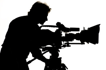 Studio light on location for movie scene.