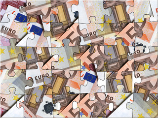 puzzle di banconote euro