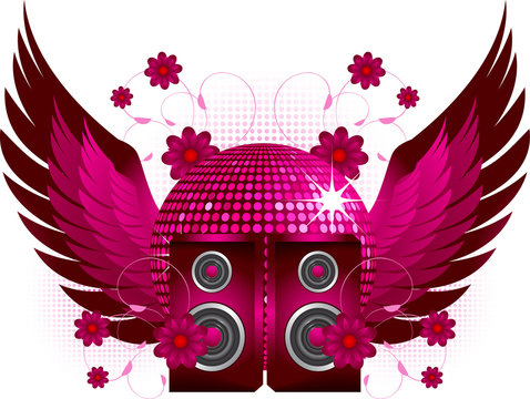 Pink Speakers And Wings