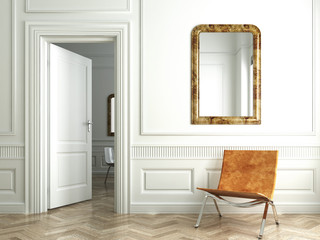classic white interior whit mirrors - 12037137
