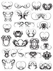 set of drawing ornamental vectors