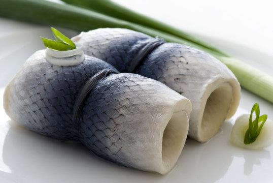 Rollmops mit Lauch