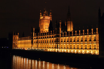 Fototapeta na wymiar Westminster Palace w nocy
