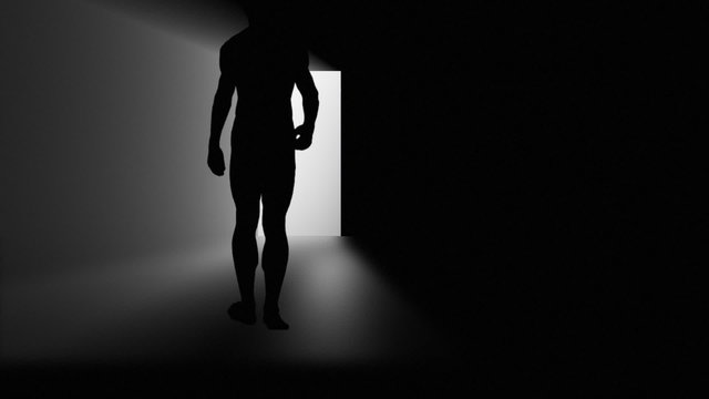 Black silhouette of a man