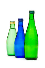 Bottles of water isolated on the white