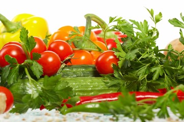 Fresh Vegetables, Fruits and other foodstuffs.